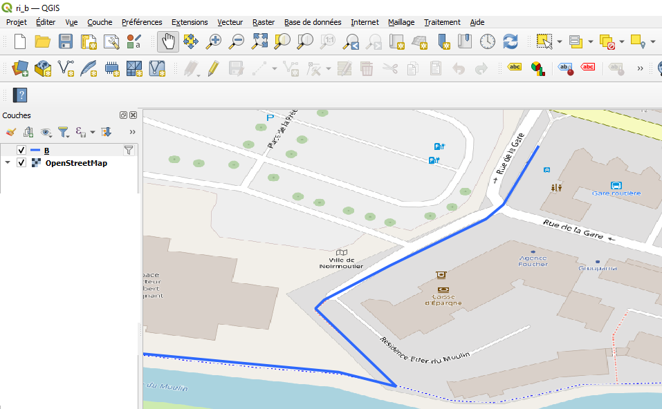 zoom sur itinéraire qGis