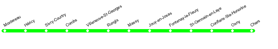Plan de la ligne de randonnée t2